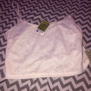 brand new white lace crop top